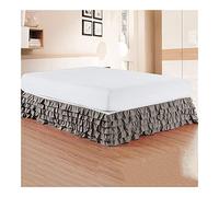 Mantovane Giroletto 5 Liveatori Bed Gonna Copertura del letto con superficie Home Camera da Ruffled Skirt Bedspread(Gray,99X190x38CM)