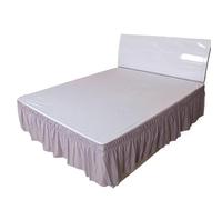 Mantovane Giroletto Gonna da letto Queen Size Camicia bianca senza fascia elastica di superficie singola King Easy On Off con volant antipolvere(Gray,100x200cm)