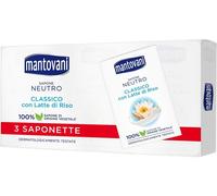 MANTOVANI Sapone Neutro Classico con Latte di Riso 3 Saponette da 90 g
