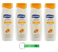 Mantovani Shampoo Neutro Capelli Lisci - Shampoo neutro per capelli lisci con cheratina e olio di noce, 400 ml + portachiavi Beni Culinari