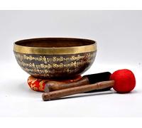 Mantra - Campana tibetana intagliata in Himalaya, 23 cm, intagliata a mano dal Nepal