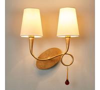 Mantra Iluminación Applique Paola oro, paralume tessile, 2 luci 3547