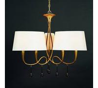 Mantra Iluminación Lampada a sospensione Paola oro, tessuto, 6 luci Mantra Iluminación