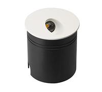 Mantra Iluminación. Modello ASPEN Segnalatore da incasso circolare da esterno diametro 8 cm realizzato in policarbonato finitura colore bianco sabbia