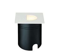 Mantra Iluminación. Modello ASPEN Segnalatore da incasso quadrato da esterno largo 8,4 cm realizzato in policarbonato con finitura bianco sabbia