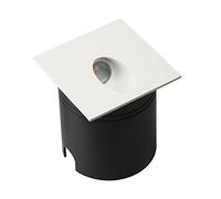 Mantra Iluminación. Modello ASPEN Segnalatore da incasso quadrato da esterno largo 8 cm realizzato in policarbonato finitura colore bianco sabbia