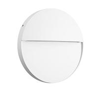 Mantra Iluminación. Modello BAKER Segnalatore esterno circolare da 16 cm di diametro realizzato in alluminio e policarbonato finitura in colore bianco sabbia