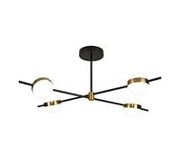 Mantra Iluminación. Modello Cuba Plafoniera realizzata in acciaio e acrilico finitura in colore oro e nero