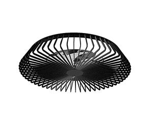Mantra Iluminación. Modello HIMALAYA. Ventilatore e plafoniera da soffitto di 63 cm di diametro in colore nero. Sorgente luminosa LED 70 W 2700 K-5000 K 4900 lm. Ventola 35 W
