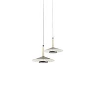 Mantra Iluminación. Modello ORION - Lampada da soffitto a sospensione in alluminio, ferro e acrilico con finitura in colore nero e pelle