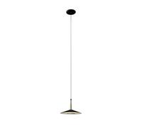 Mantra Iluminación. Modello ORION. Lampadario a sospensione diametro 25 cm realizzato in alluminio, ferro e acrilico rifinito in colore nero e pelle
