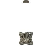 Mantra Iluminación. Modello POLINESIA. Lampadario a sospensione da esterno diametro 30 cm con altezza regolabile realizzato in alluminio finitura beige scuro