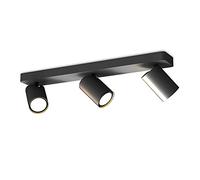 Mantra Iluminación. Modello SAL. Multipresa da soffitto con 3 faretti in alluminio con finitura in colore nero opaco.