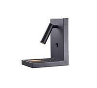 Mantra Iluminación. Modello ZANZIBAR. Applique da parete con caricatore wireless per cellulare realizzato in alluminio e ferro rifinito in colore nero sabbia