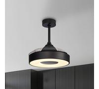 Mantra Iluminación Ventilatore da soffitto LED Coin Mini nero DC silenzioso Ø 91 cm CCT Mantra Iluminación