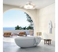 Mantra Iluminación Ventilatore da soffitto LED Flower bianco, motore a corrente continua, Mantra Iluminación