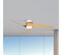 Mantra Iluminación Ventilatore da soffitto LED Groenland M, bianco/legno, DC, silenzioso, CCT Mantra Iluminación