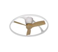 Mantra Iluminación Ventilatore da soffitto LED Nepal Mini, app, bianco/faggio Mantra Iluminación
