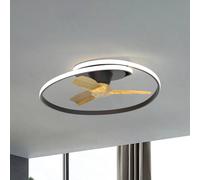 Mantra Iluminación Ventilatore da soffitto LED Ocean nero/legno DC silenzioso Ø 78 cm CCT Mantra Iluminación