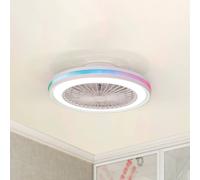 Mantra Iluminación Ventilatore da soffitto LED per gamer, bianco, DC, silenzioso, Ø 47 cm, CCT RGB Mantra Iluminación