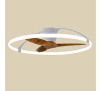 Mantra Iluminación Ventilatore da soffitto LED Smart Nepal, argento/noce, DC, silenzioso Mantra Iluminación