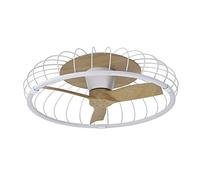 Mantra Nature Plafoniera a LED dimmerabile e ventola reversibile CC da 30 W, telecomando bianco/legno e controllo tramite APP
