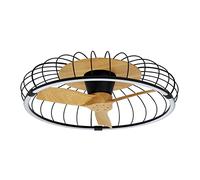 Mantra Nature Plafoniera a LED dimmerabile e ventola reversibile CC da 30 W, telecomando nero/legno e controllo tramite APP