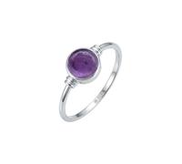 mantraroma Anello in argento 925 da donna con pietra ametista viola semplice e moderno