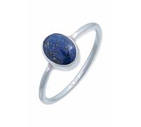 mantraroma Anello in argento 925 da donna con pietra preziosa lapislazzuli blu semplice e moderno