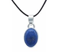 mantraroma Collana con ciondolo in argento 925 con pietra blu lapislazzuli, collana con ciondolo in argento sterling da donna, regalo