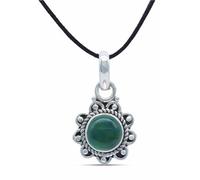mantraroma Collana con ciondolo in argento 925 con pietra di onice verde, ciondolo con pietra preziosa, collana da donna in argento sterling, ciondolo regalo