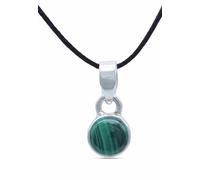 mantraroma Collana con ciondolo in argento 925 con pietra preziosa a strisce verdi malachite, collana con ciondolo in argento sterling da donna, regalo