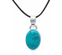 mantraroma Collana con ciondolo in argento 925 con pietra turchese, collana con ciondolo in argento sterling da donna, regalo