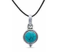 mantraroma Collana con ciondolo in argento 925 con pietra turchese, collana con ciondolo in argento sterling da donna, regalo