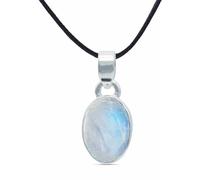 mantraroma Collana con ciondolo in argento 925, pietra di luna, pietra bianca, pietra preziosa, collana con ciondolo in argento sterling da donna, regalo