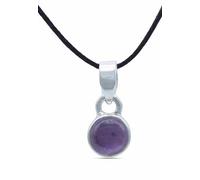 mantraroma Collana con ciondolo in argento 925, pietra preziosa viola ametista, collana da donna in argento sterling con ciondolo regalo