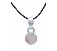 mantraroma Collana con ciondolo in argento 925, quarzo rosa, pietra preziosa rosa, collana con ciondolo in argento sterling da donna, regalo