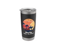 Manu Bay Raglan Nuova Zelanda Surf Vintage Surf Spiaggia Sole Bicchiere termico in acciaio inox doppia parete