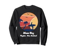 Manu bay Raglan Nuova Zelanda Surf Vintage Surf Spiaggia Sole Felpa