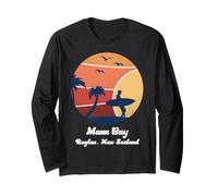 Manu bay Raglan Nuova Zelanda Surf Vintage Surf Spiaggia Sole Maglia a Manica