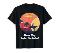 Manu bay Raglan Nuova Zelanda Surf Vintage Surf Spiaggia Sole Maglietta
