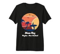 Manu bay Raglan Nuova Zelanda Surf Vintage Surf Spiaggia Sole Maglietta Premium