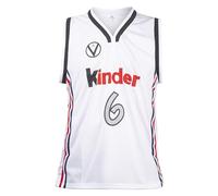 Manu Ginobili 6 Bologna Maglia da Basket Bianca Senza Maniche Retro Sport Vintage L