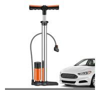 Manual Air Pump, Portable Scuba Pump, Stainless Steel Body with 3 Stage Compression 24 Inches, Tire Inflator for Diving, Hiking, Camping, Paintball, Sports, Outdoor Use, Silver
