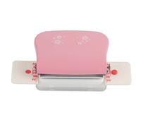 Manual Binding Machine 6 - Hole Cinch Book Binder for Home Office, Mini Hand Binding Tool with Metal Cutterheads, Ruler Guide, for A4 B5 A5 Paper Punching (Rosa)