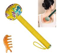 Manual Body Lymphatic Massage Hammer - Wormwood Massage Hammer Stick for Body - Muscle Relaxation Meridian Activation (yellow)