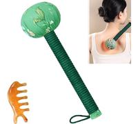 Manual Body Lymphatic Massage Hammer - Wormwood Massage Hammer Stick for Body - Muscle Relaxation Meridian Activation (green)