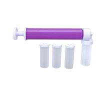 Manual Cake Airbrush, Plastic Plastic Cake Coloring Sprayer with 4 Tubes DIY Baking Cake Airbrush Pump Glitter Decorating Tools Cake Decorating Kit for Baking Desserts (Viola)