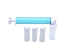 Manual Cake Airbrush, Plastic Plastic Cake Coloring Sprayer with 4 Tubes DIY Baking Cake Airbrush Pump Glitter Decorating Tools Cake Decorating Kit for Baking Desserts (blu)