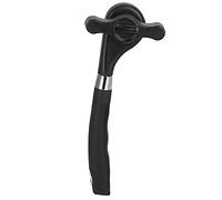 Manual Can Opener | Smooth Rim Cutting & Finger Guard | Grip Handle for Kitchen/Camping/Travel | Stainless Steel Bottle Opener, Black (【Bent handle】K4-color box packaging-black)